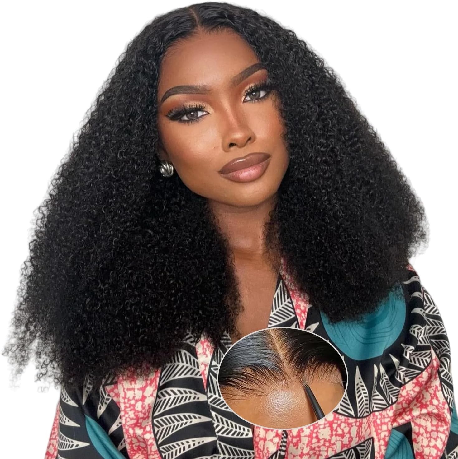 Perruque 9x6 Kinky Curly sans Colle pour un Volume Naturel et Pose Rapide