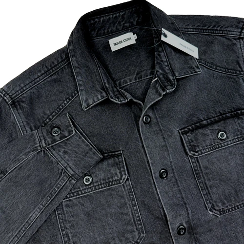 Taylor Stich Shop Shirt Washed Black Organic Selvedge  large 42 new - product listing photo