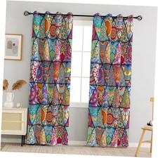 Boho Mandala 100 Blackout Curtains for Bedroom 52"W x 84"L Pack of 2 Boho 2