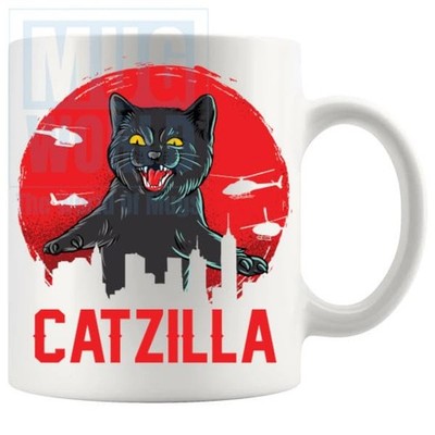 Catzilla Mug Designs For Cat Lovers Cat Owners Fur Mom Fur Dad Funny Novelty ...