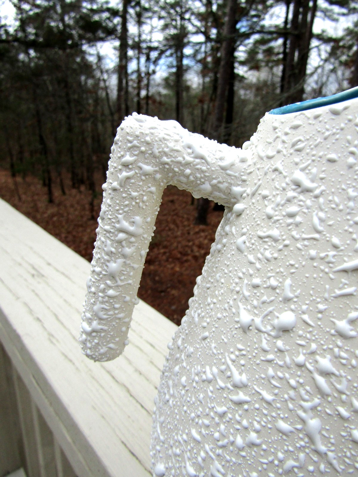 Dryden Pottery / White / Spatterware / Splatterware MCM / Large PITCHER