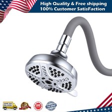 Flexible Shower Head with 18-Inch Adjustable Neck 7-Spray Modes Wall-Mounted
