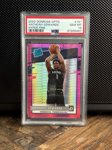 2020-21 Donruss Optic #151 Anthony Edwards Hyper Pink PSA 10