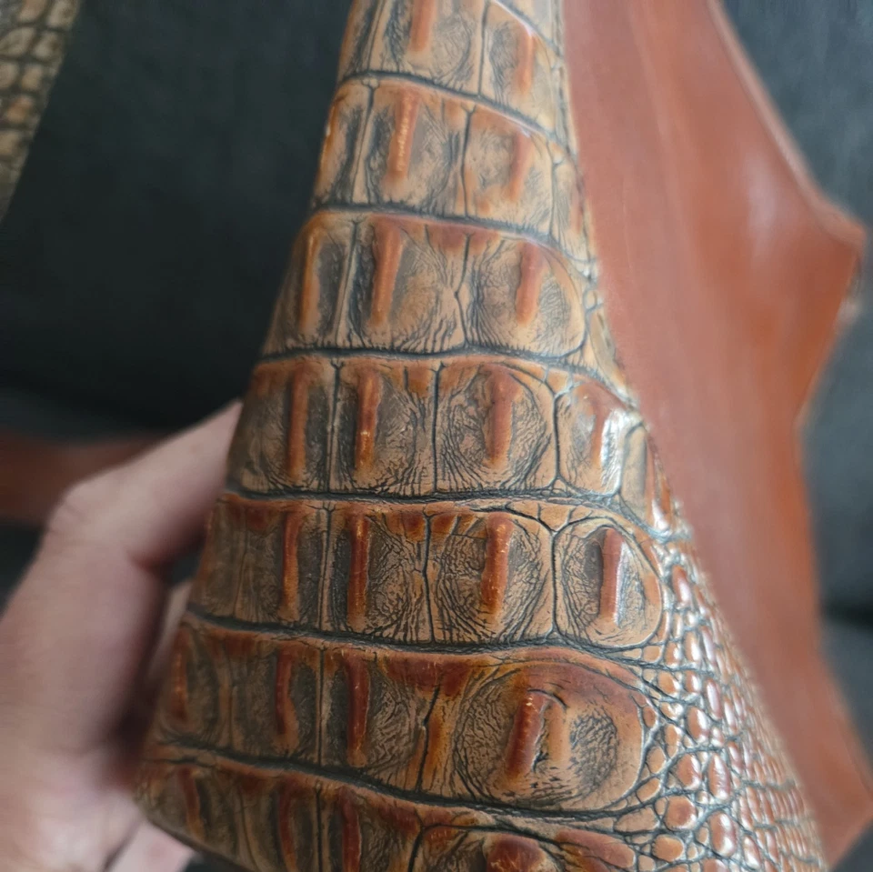 Bolso de Mano Brahmin Marrón Pecana Cocodrilo Cuero Repujado Foto 4 de 4