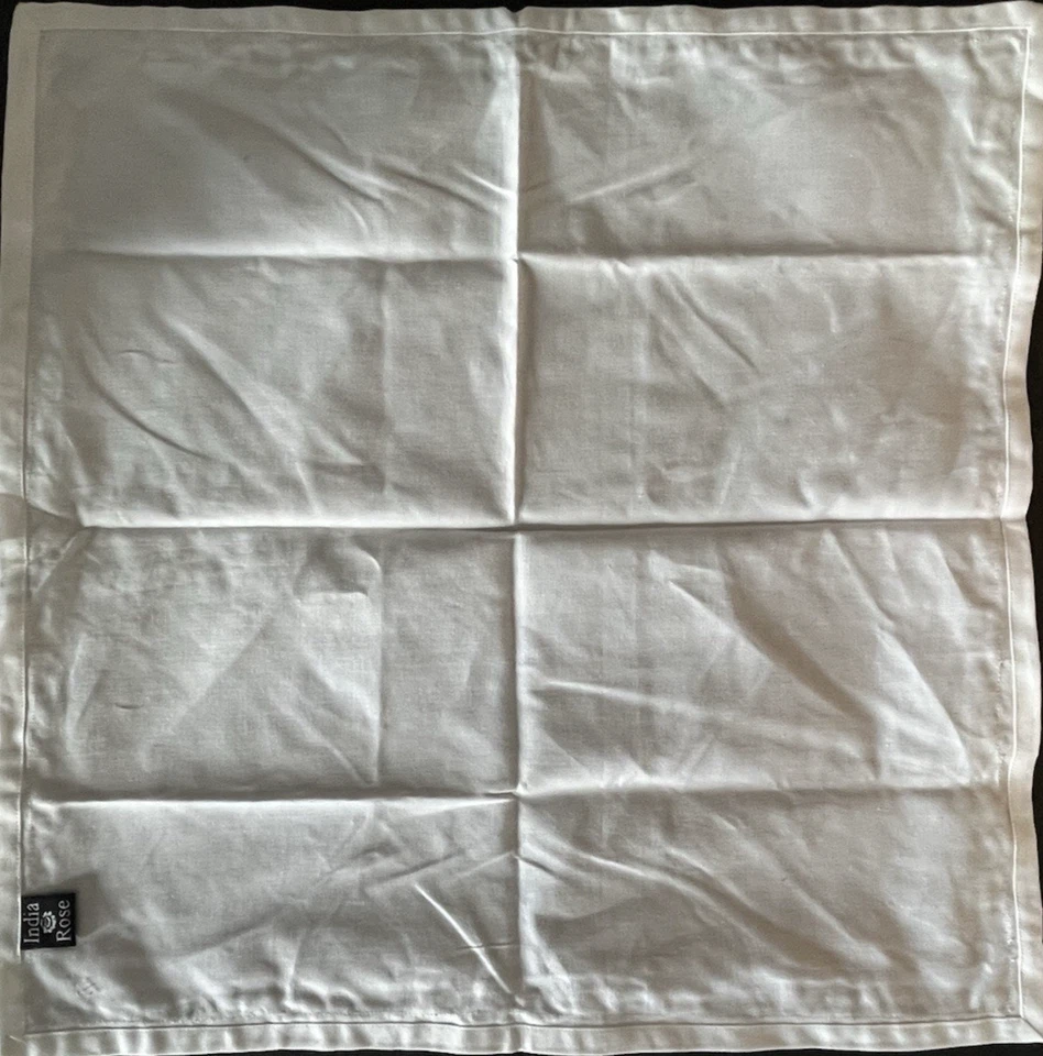 Novo com etiquetas Guardanapos Anthropologie Branco com Babado Verde Conjunto de 4 Rosa Índia - Imagem 4 de 4