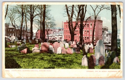 1904 Copps Hill Burying Ground Boston MA Postcard Undivided Back Cemetery