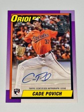 2025 Topps Series 1 - Cade Povich - 1990 Topps Baseball Autographs ON CARD (RC)