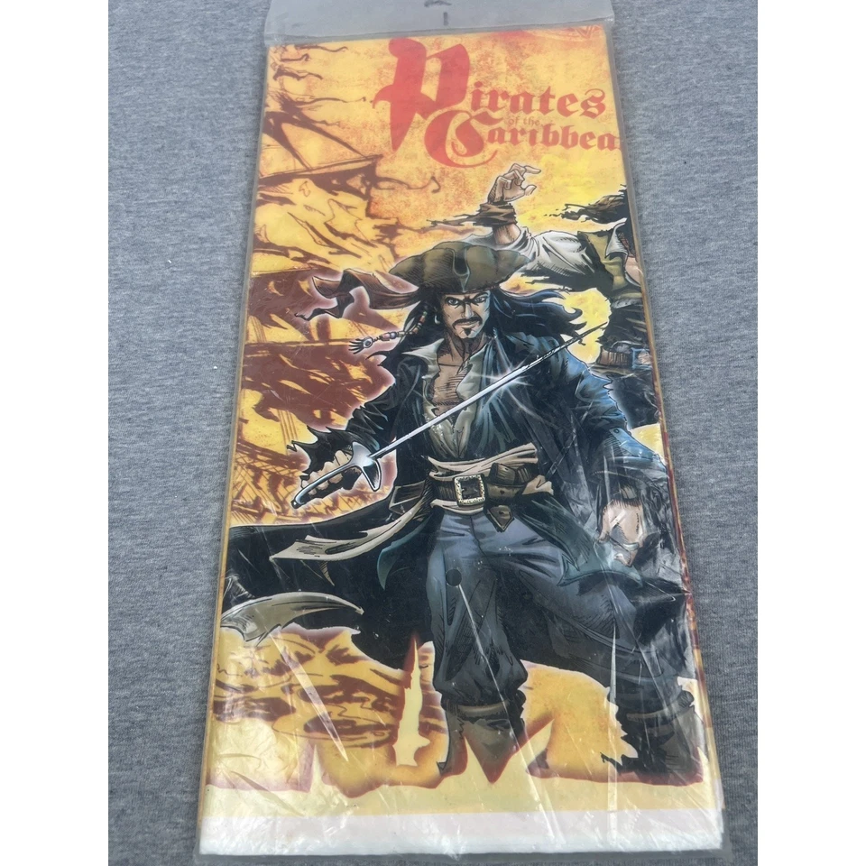 Mantel de fiesta Hallmark PIRATAS DEL CARIBE Disney suministros de plástico NUEVO Foto 3 de 3
