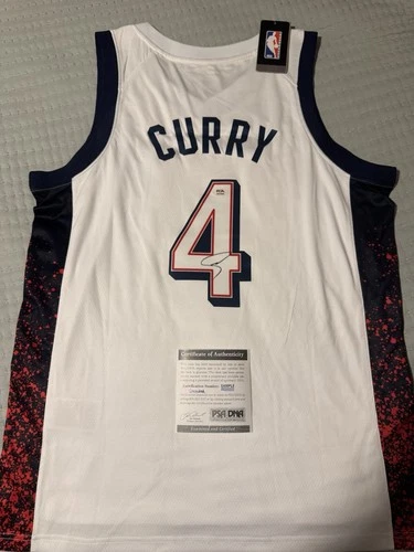 STEPHEN CURRY SIGNED JERSEY 2024 USA PARIS OLYMPICS PSA COA AUTHENTIC AUTOGRAPH