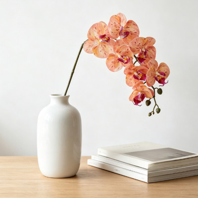7 Head Phalaenopsis Silk Flowers for Wedding Home Decor Photography Props Real