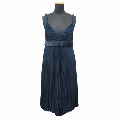 21SS Burberry by RiccardoTisci Silk Pleated Cami Dress Navy [US2