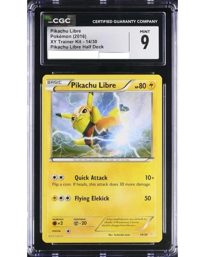 Pikachu Libre 14/30 Half Deck Xy Trainer Kit Pokemon CGC 9 Mint Non Holo