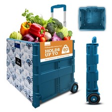 Ultra-Slim Rolling Collapsible Storage Pack-N-Roll Utility-carts, with Telesc...
