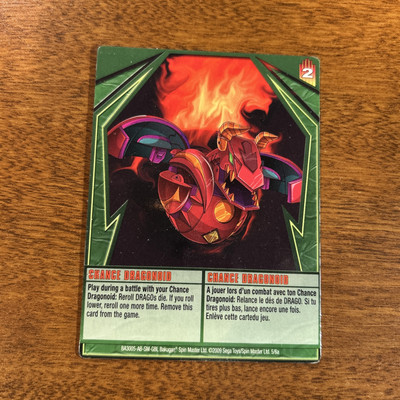 New BAKUGAN Ability Card CHANCE DRAGONOID BA3005-AB-SM-GBL 2009 SM/SEGA 5/6a