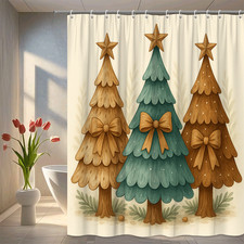 Christmas Tree Shower Curtain - Cute Holiday Decor for Bathroom