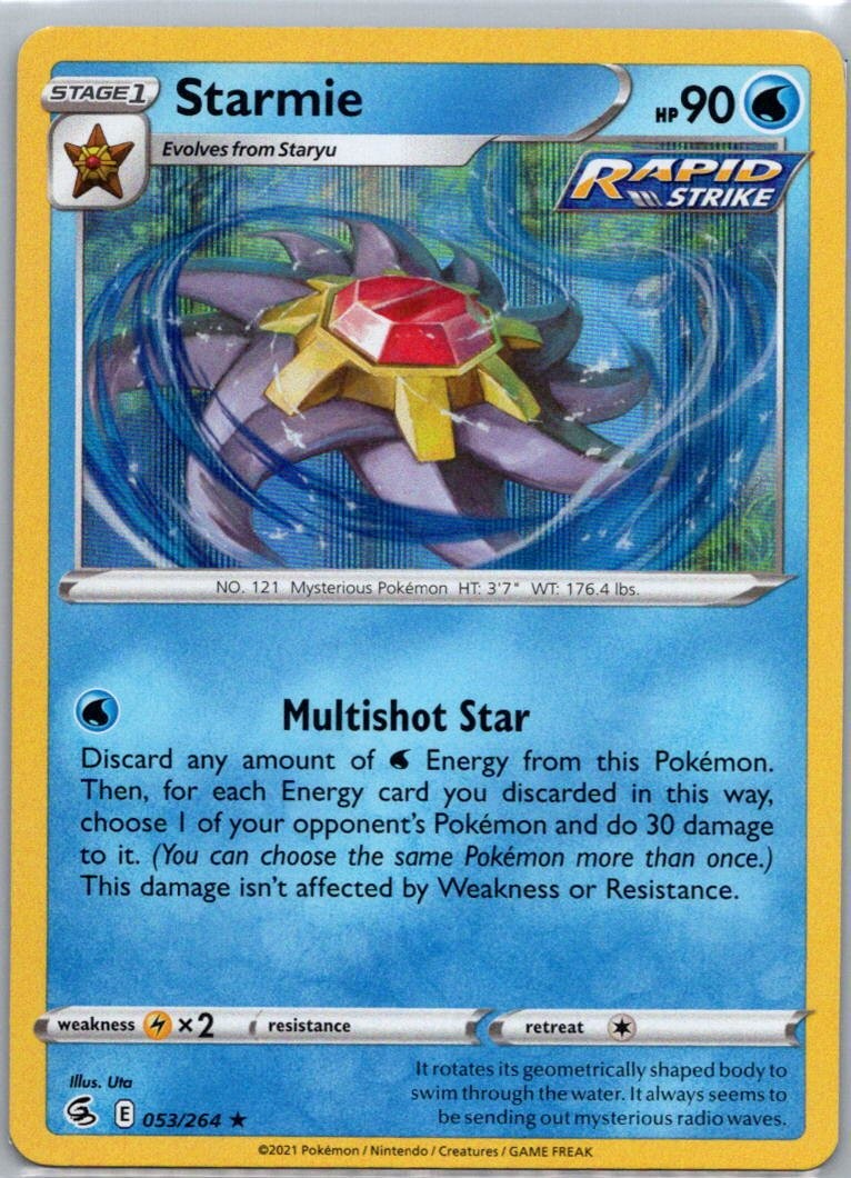Pokemon TCG Starmie 53/264 Fusion Strike Holo NM