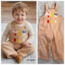 Vintage 60s/70s Toddle Time JC Penney toddler tool appliqu  overalls 2T