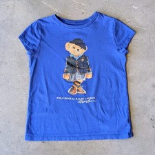 Polo Ralph Lauren Kids Blue Polo Bear Jersey Tee small 6/7