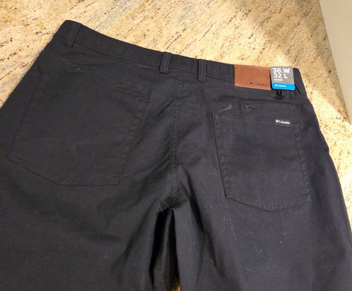 New! Columbia Pants Men's Black Pacific Ridge Active Fit Size 36x32 Zip Pocket - Picture 9 of 13