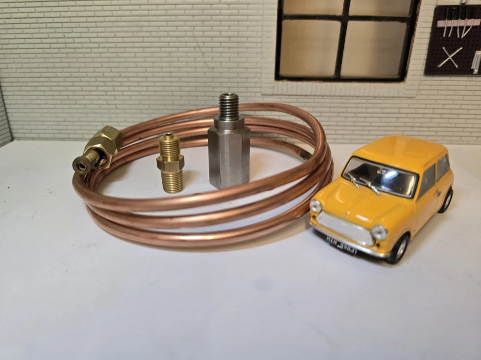 Austin Mini Morris Oil Pressure Gauge Adaptor Copper T Piece Set A Series Smiths - Image 3 of 4