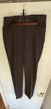 Express Columnist Women  s Stretch Mid Rise Bootcut Dress Pants Gray Plaid Size 6