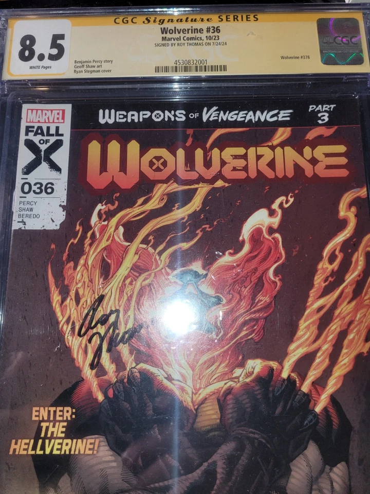 **Signed** WOLVERINE #36 CGC 8.5 1st HELLVERINE!!!!! WEAPONS OF VENGEANCE - Image 3 of 4