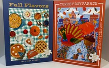 NEW Fall  Thanksgiving Puzzle Bundle 1500 Pieces Fall Flavors  Turkey Day