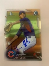 Tyson Miller Card Signed 2016 Bowman Chrome Chicago Cubs IP Auto