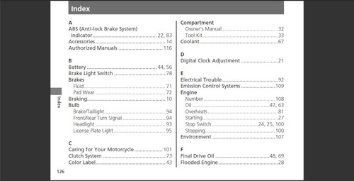 2012 Honda Stateline VT1300CR/A & Interstate VT1300CT/A owner's manual (Reprint) - Picture 3 of 10