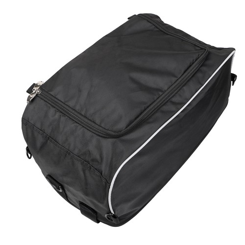 Black Rear Luggage Rack Foldable Travel Bag For Harley Tri Electra Glide Touring - Bild 7 von 18