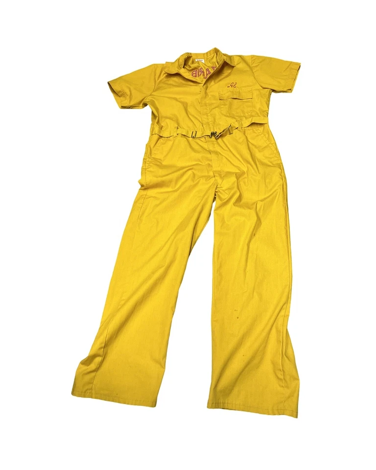 Traje Jersey Vintage Años 70 El Zaribah Punto Cadena Talla Grande Hecho en EE. UU. Foto 3 de 4