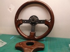 Vintage Sport Line Steering Wheel 350mm Wooden Missing Horn Button Italy