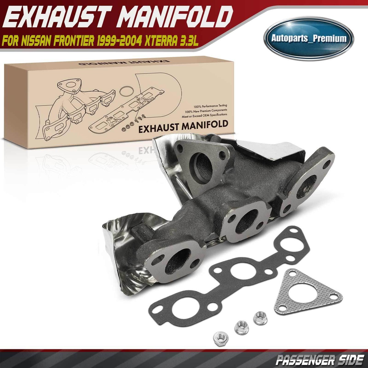 Right Exhaust Manifold w/ Gasket for Nissan Frontier 1999-2004