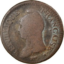 [#884123] Coin, France, Dupré, Decime, 1798, Paris, VF(20-25), Bronze, KM:644.1