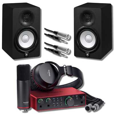 Focusrite Scarlett 2i2 Studio 4th Gen Bundle + HS5 5'' Monitors & Cables