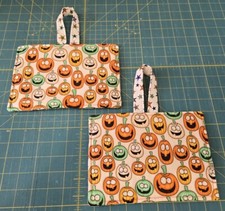 Halloween Hot Pads Potholders - Set of 2 - Pumpkin Jack O Lantern Stars