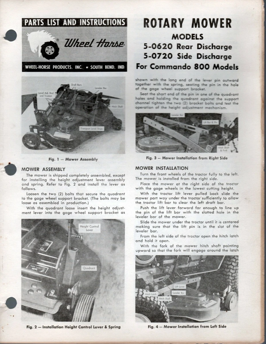 Wheel horse commando 800 parts sales