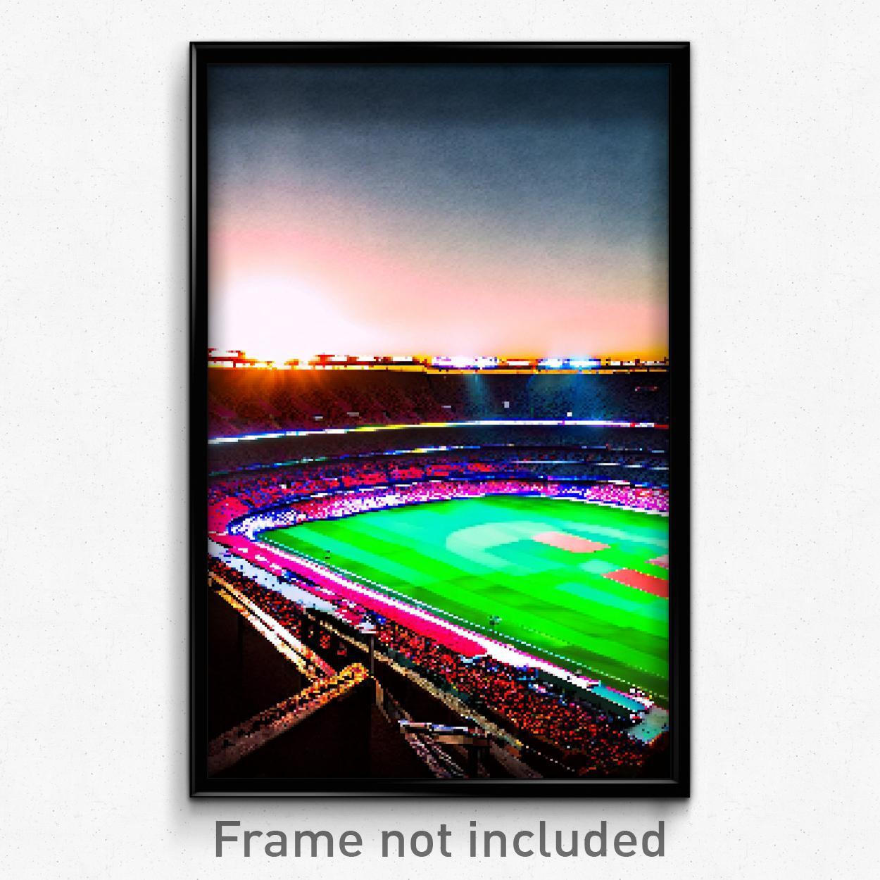 Pixel Art Poster - Gracious Stadium (8 Bit Psychedelic Trippy Video Game Print)