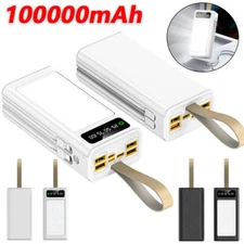 100000mAh LED Power Bank Portable External Battery Backup Charger Fast Charging