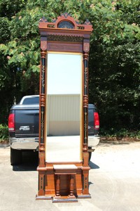 Superb Fancy Walnut Victorian Aesthetic Eastlake Marble Top Pier