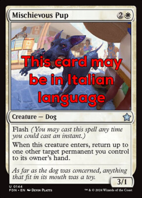 MTG 4x MISCHIEVOUS PUP EXC - EKELHAFTER WELPE 144 - FDN - MAGIC