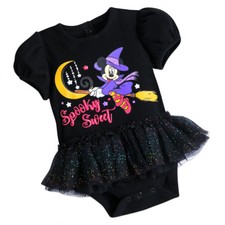 Disney Minnie Mouse Witch Halloween Baby Bodysuit Size 3 6 9 12 18 24 Months