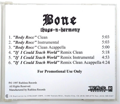 (CD) Bone Thugs-N-Harmony   Body Rocc / If I Could Teach The World Remix, Promo.