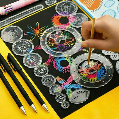27 X Spirograph Zeichnen Schablone Spirale Musterung Lineal Bildung Spielzeug
