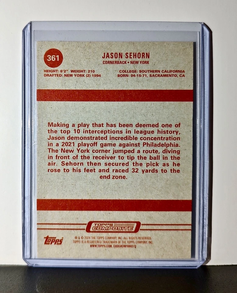 Jason Sehorn 2023 Topps Heritage NFL #361 Card New York Giants - Image 2 of 2