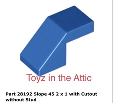 Lego 2x 28192 Blue Slope 45 2 x 1 with Cutout without Stud 10497 Galaxy Explorer
