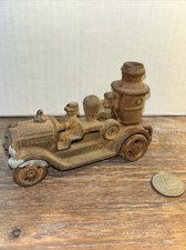 Cast Iron Red Fire Engine Pumper Truck Toy Antique Vintage