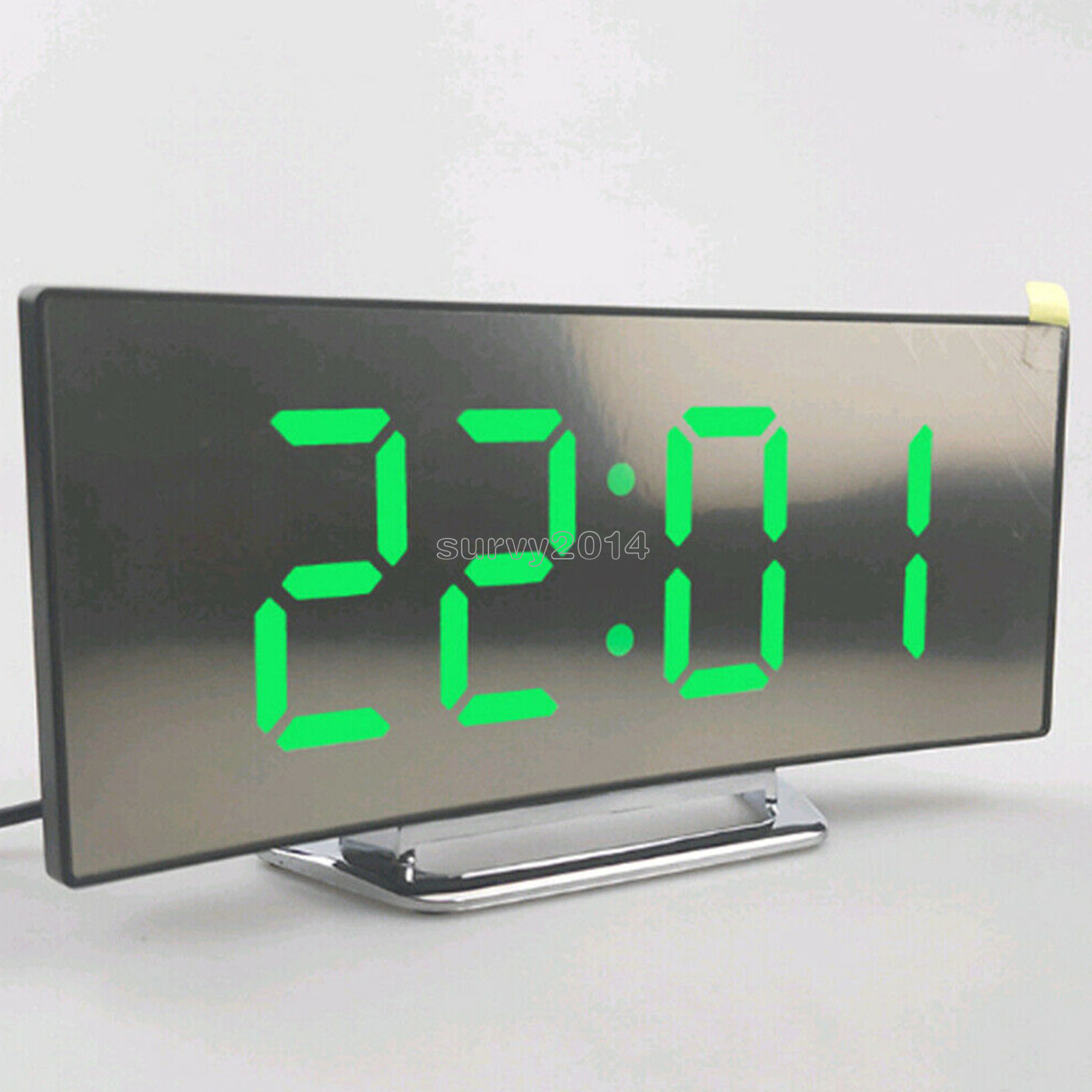 Night Light Alarm Clock Digital LED Display Battery Operated Mirror