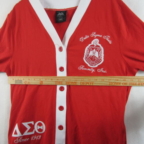 delta sigma theta sorority women's red cardigan big boy headgear large - Picture 5 of 6