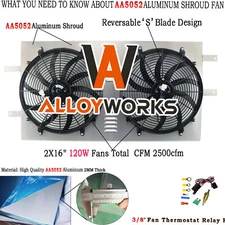 Aluminum Radiator Shroud Fan Relay Kits For 1994-2002 Dodge Ram 2500 3500 5.9L